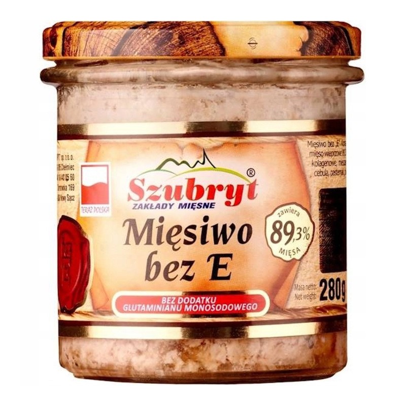 Żywność konserwowana Szubryt Mięsiwo bez "E" 280g