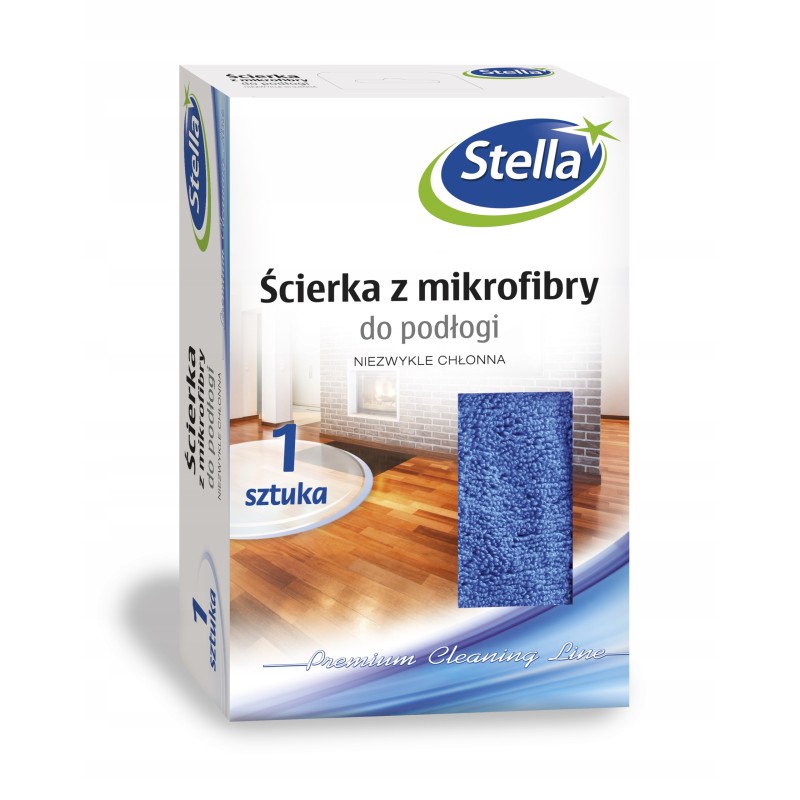 Ścierka mikrofibra (mikrofaza) Stella w opakowaniu 1 szt. niebieski