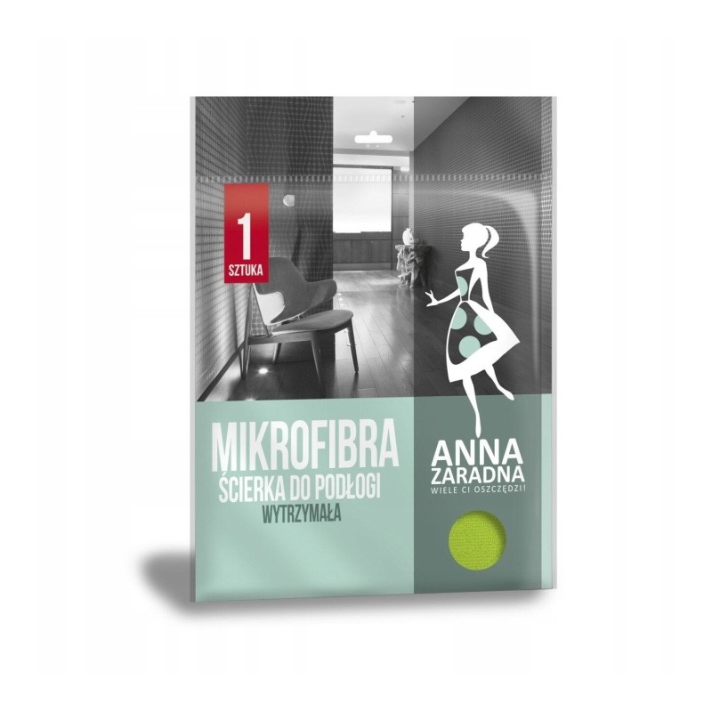 ŚCIERECZKA Z MIKROFIBRY DO PODŁOGI ANNA ZARADNA 1SZT MYCIE NA SUCHO I MOKRO