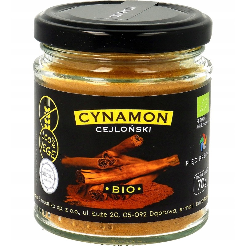 BEZGLUTENOWY Cynamon Cejloński Mielony BIO - 70 g