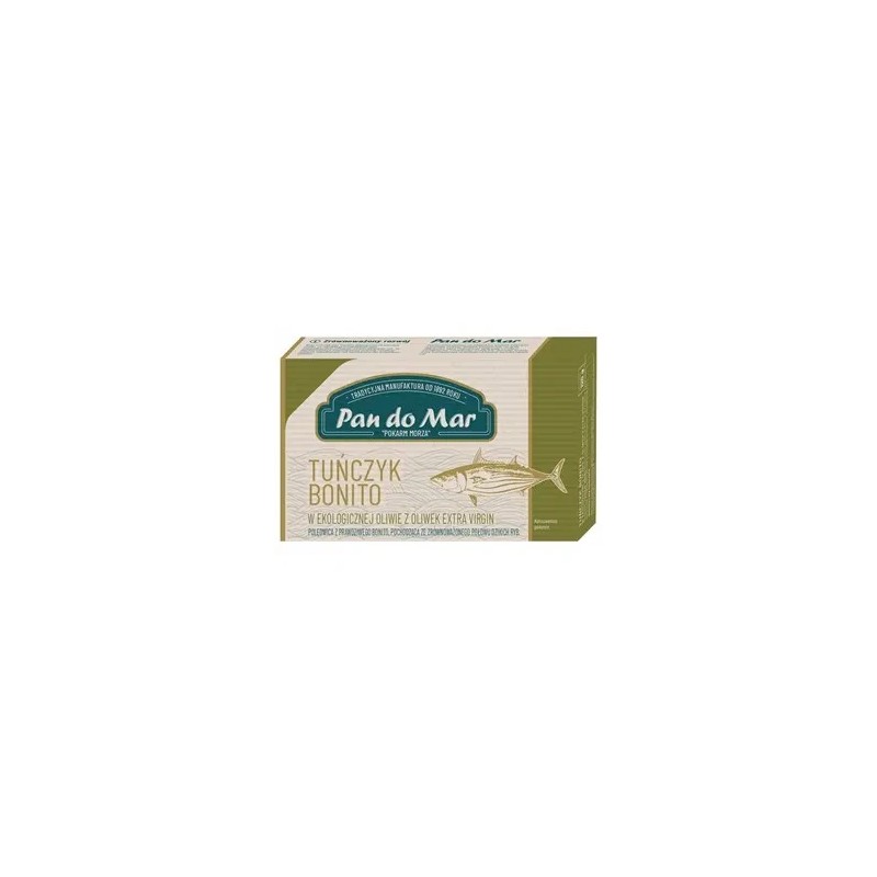 Tuńczyk bonito w bio oliwie z oliwek extra virgin 120 g (90 g) - Pan Do Mar