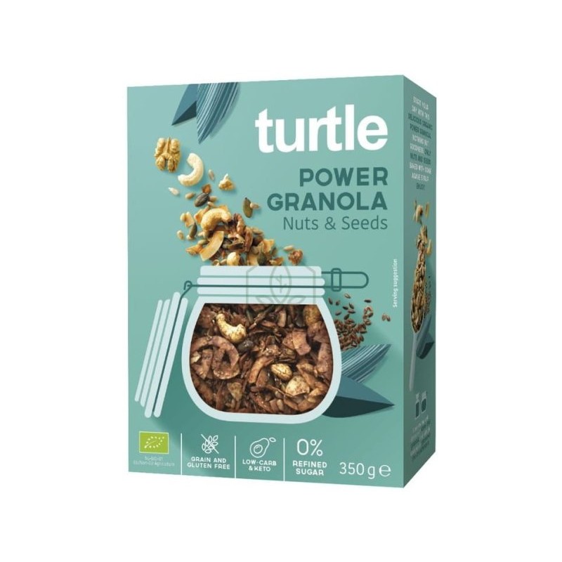 TURTLE BIO Granola Orzechy i Nasiona 350g. Produkt bezglutenowy