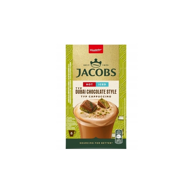 Jacobs Dubai Chocolate Style Cappuccino rozpuszczalny napój kawowy 8x15g