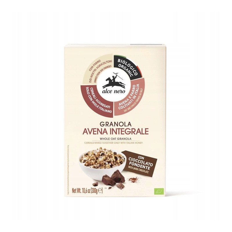 GRANOLA Z MIODEM I CZEKOLADĄ BIO 300 g - ALCE NERO