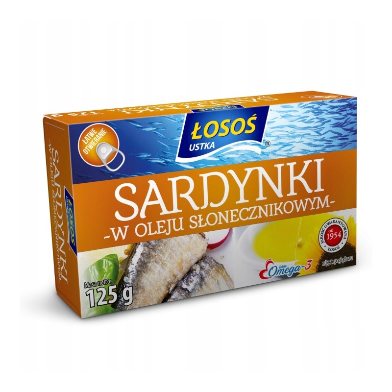 Sardynki w oleju słonecznikowym 125g Łosoś Ustka konserwa rybna