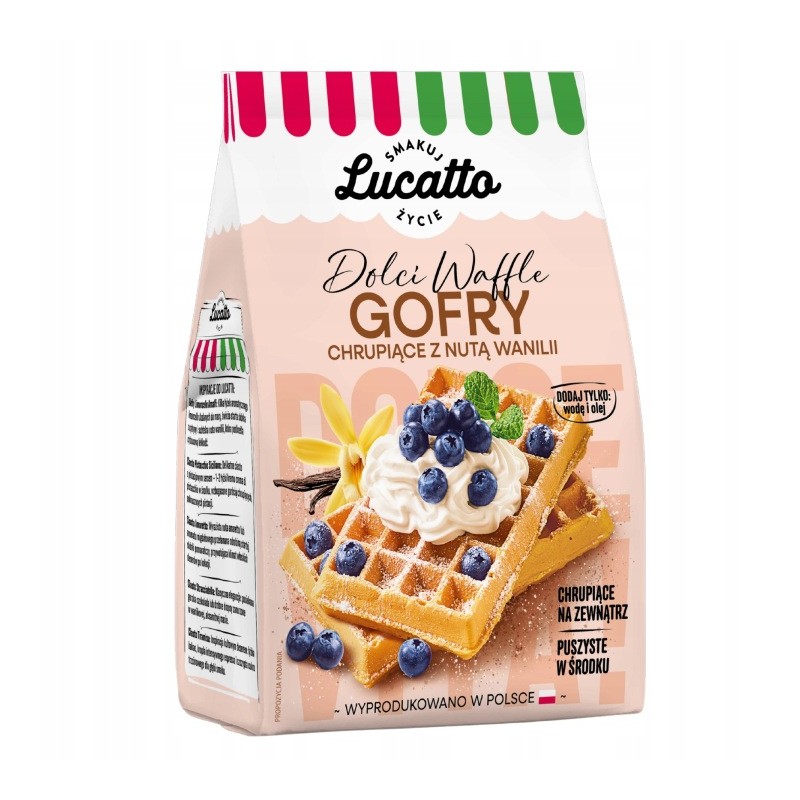 Gofry biszkoptowe chrupiące z nutą wanilii 350g Lucatto
