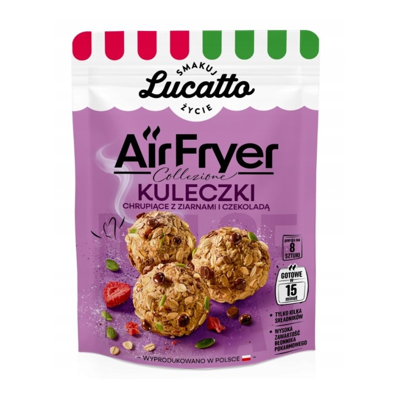 Lucatto Air Fryer KULECZKI Chrupiące z ziarnami i czekoladą 300g