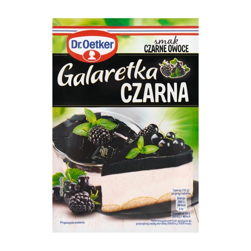 Dr. Oetker Galaretka Czarna Czarne Owoce Wzmacnia Efekt Deserów 70g