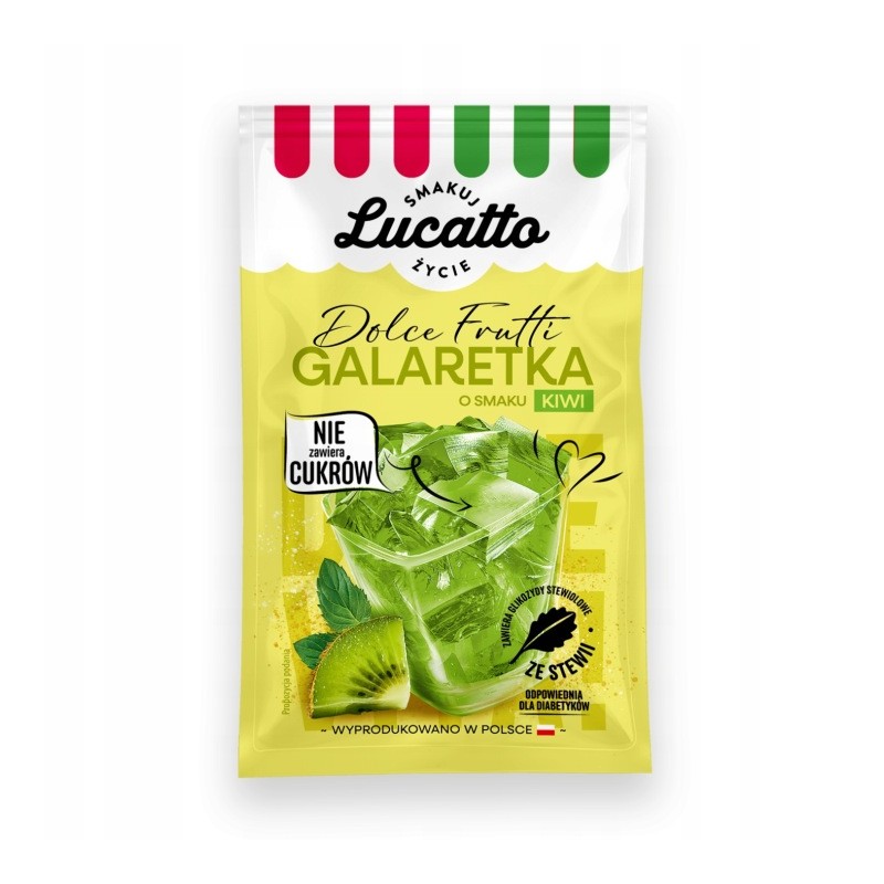 LUCATTO Dolce Frutti Galaretka o Smaku Kiwi Bez Cukru 30g