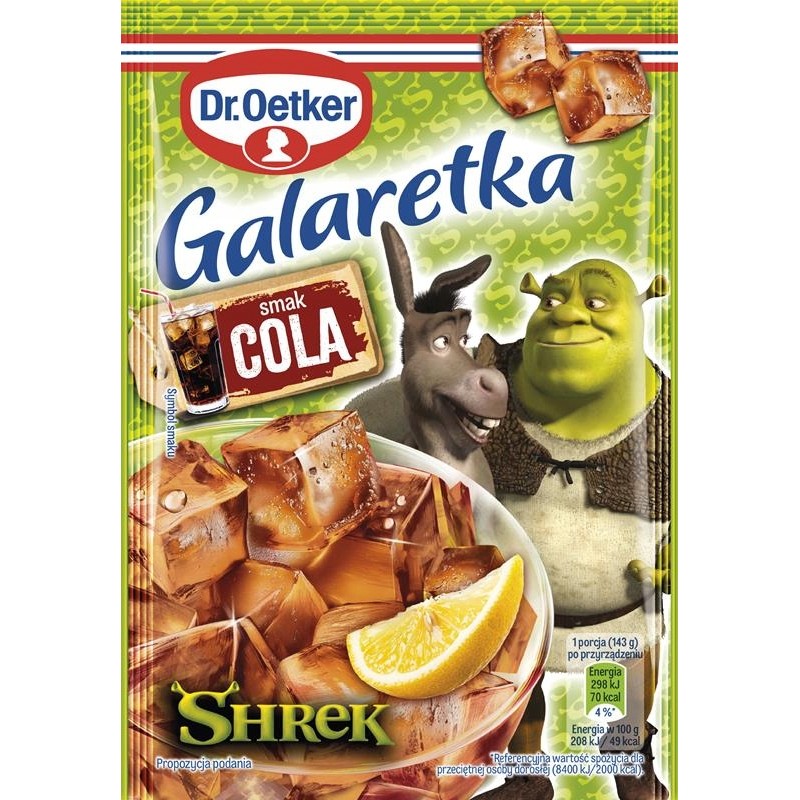 Dr. Oetker Galaretka Shrek - smak Cola 72g