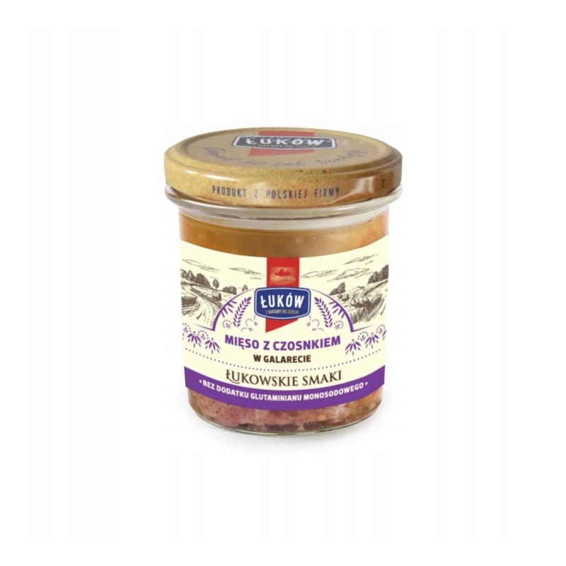 MIĘSO Z CZOSNKIEM W GALARECIE 300G ŁUKÓW