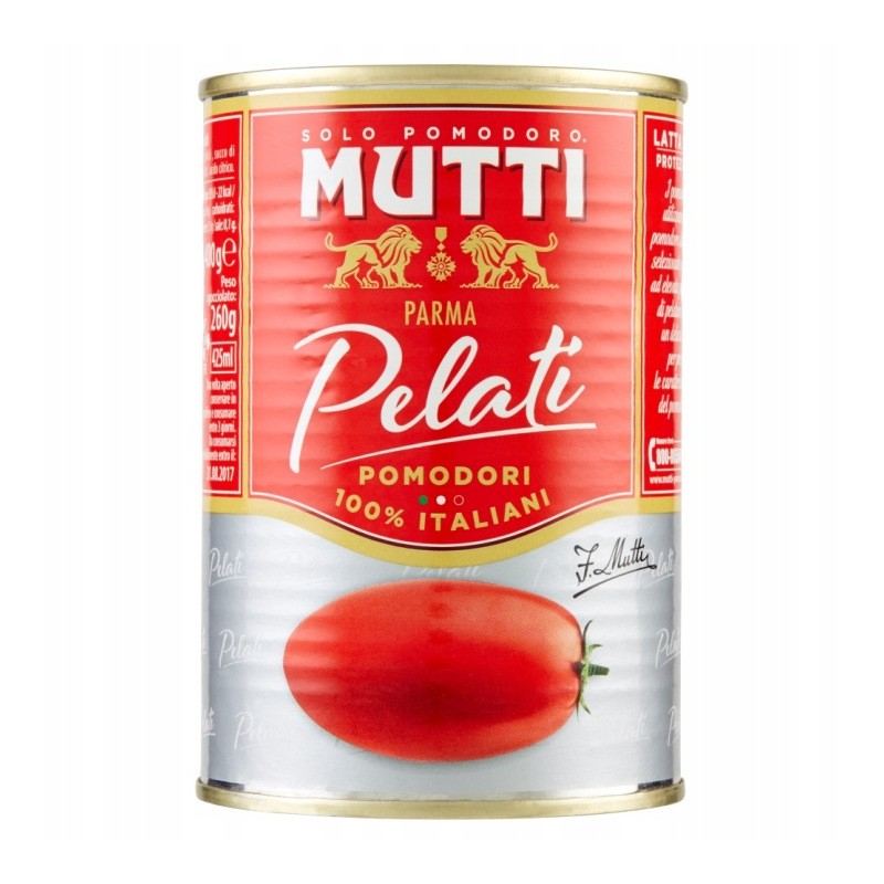 Mutti Pelati 400g włoskie pomidory w puszce bez skórki