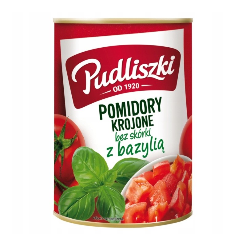 Pomidory krojone bez skórki z bazylią PUDLISZKI 400 g
