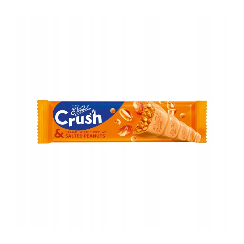 E. Wedel Crush Baton z białej czekolady z karmelem i orzeszkami 25 g
