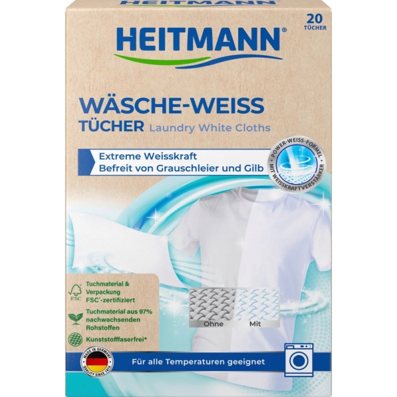 Heitmann chusteczki do prania z wybielaczem 20 szt