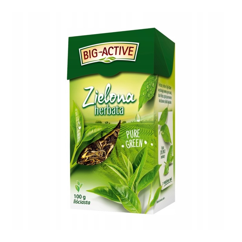 BIG-ACTIVE herbata liściasta ZIELONA PURE GREEN 100G