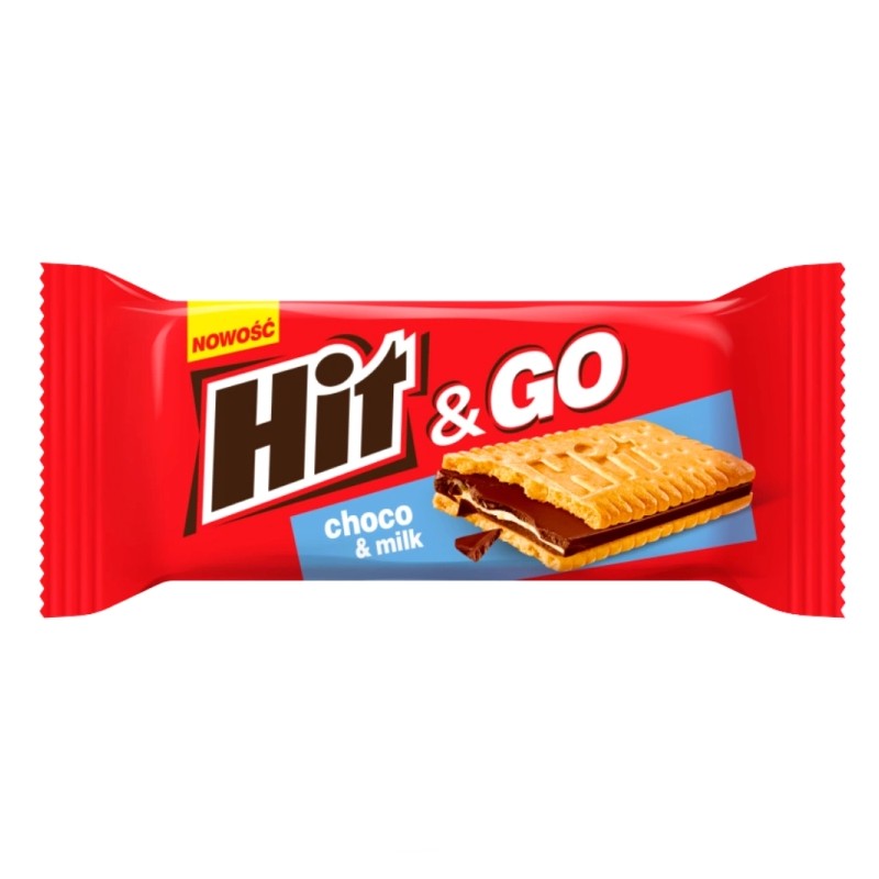 Hit & Go Choco & Milk Herbatniki przekładane 27 g