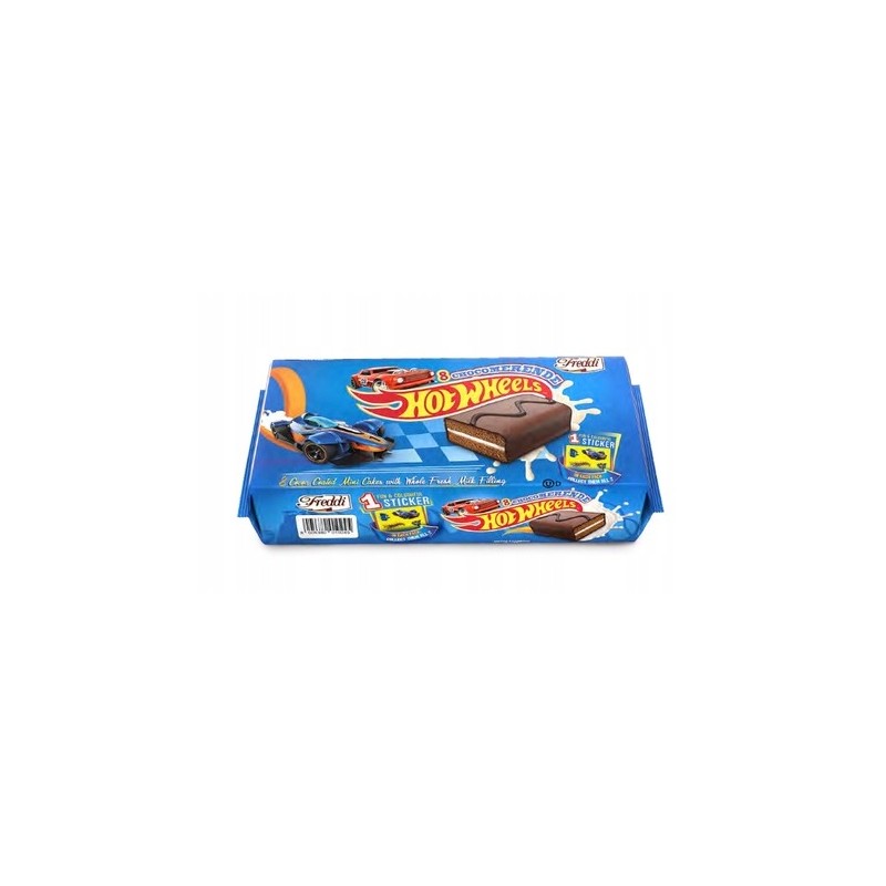 Freddi Hot Wheels Ciastka kakaowe z kremem Mlecznym 240g Włoskie (8 sztuk)