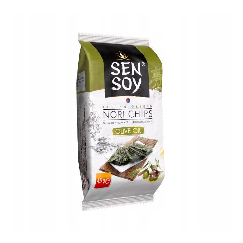 CHIPSY NORI Z OLIWĄ Z OLIWEK BEZGLUTENOWE 4,5 g - SEN SOY