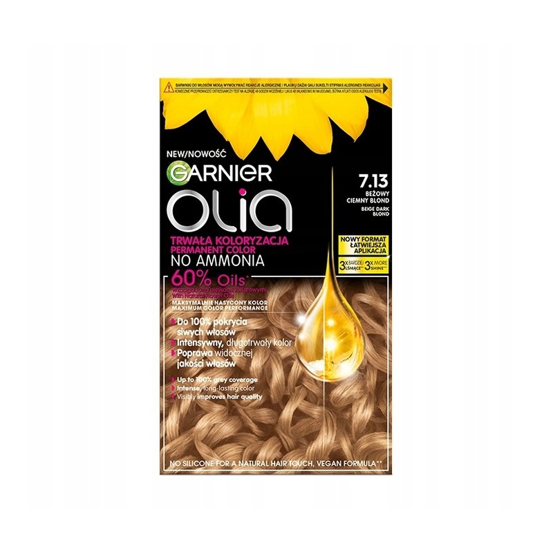 GARNIER OLIA Farba Do Włosów 7.13 BEŻOWY CIEMNY BLOND