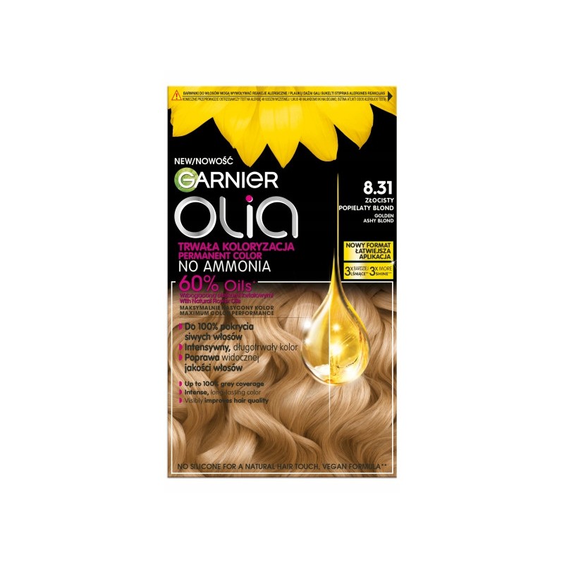 Garnier Olia Farba Do Włosów 8.3 Złocisty Popielaty Blond