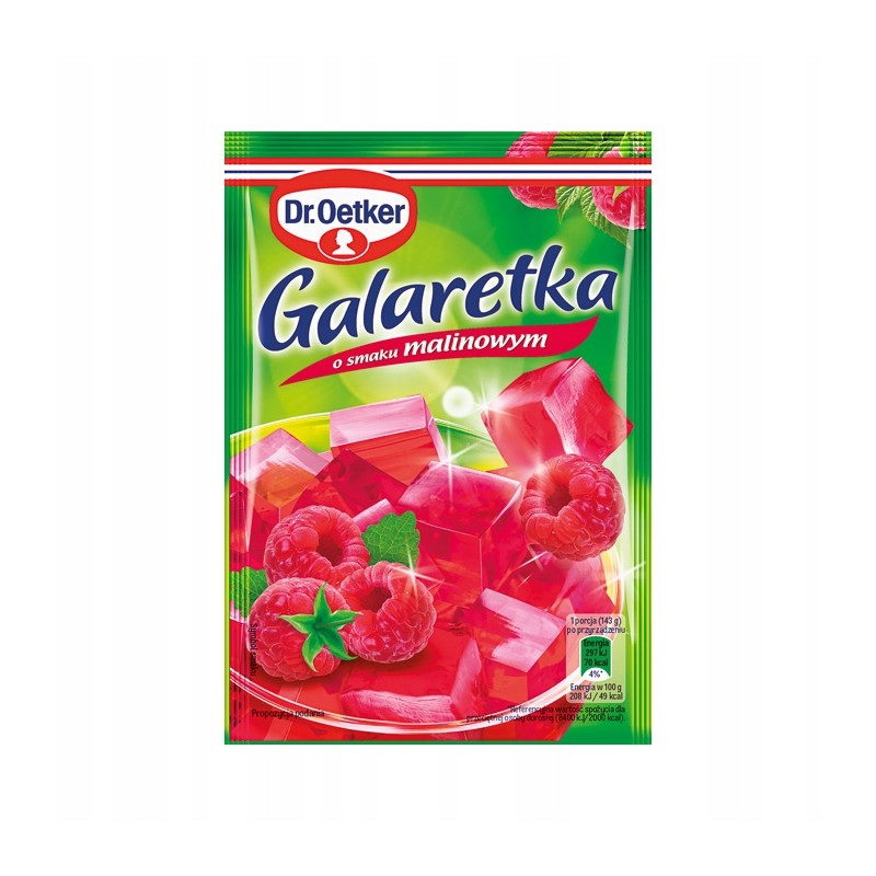 Dr. Oetker Galaretka w proszku o smaku malinowym 72 g