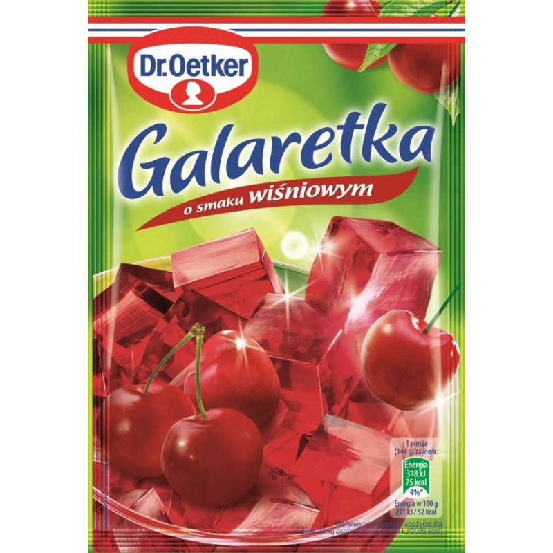 Dr. Oetker Galaretka o smaku wiśniowym 72 g