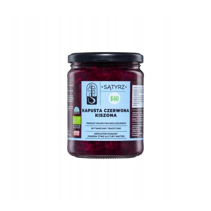 BIO Kapusta czerwona kiszona 450g. Niepasteryzowana
