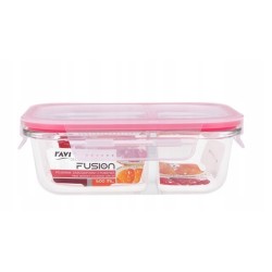 FUSION POJEMNIK ŻAROODPORNY Z POKRYWĄ PLASTIKOWĄ RAVI DZIELONY 600ml 81455