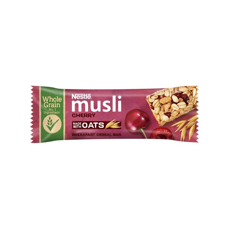 Nestlé Musli Cherry Płatki śniadaniowe w formie batonika 35 g