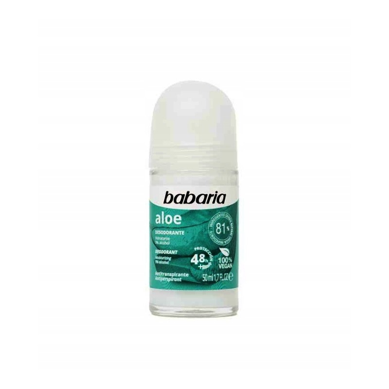 Babaria - Roll On Dezodorant z aloesu 50ml 100% Vege 48H 0% alcohol