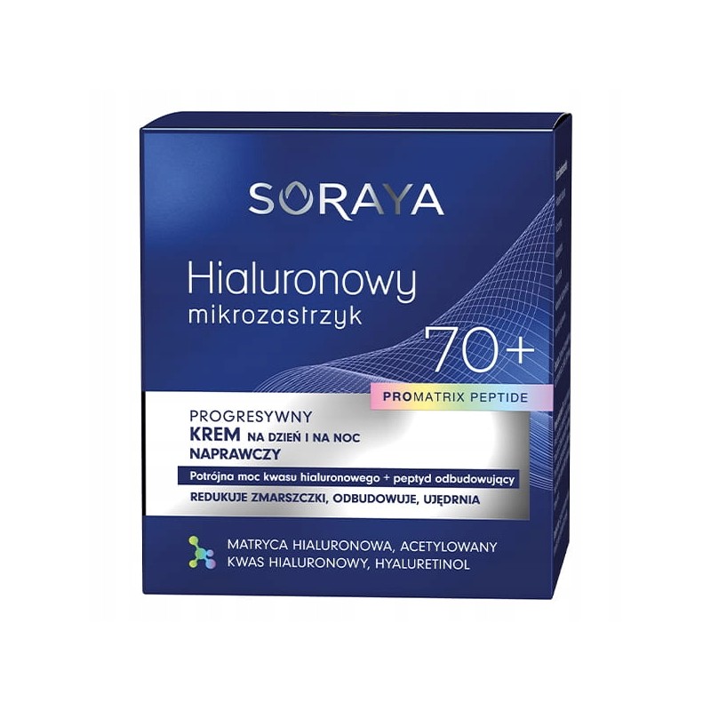 SORAYA HIALURONOWY MIKROZASTRZYK krem naprawczy 70+ dzień i noc 50 ml