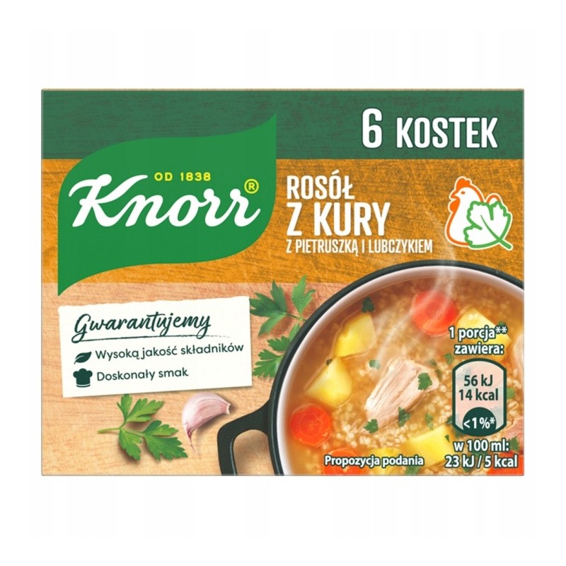 Knorr Rosół z kury z pietruszką i lubczykiem 60 g (6 x 10 g)