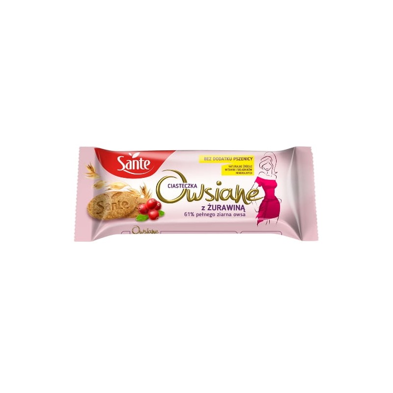 Sante Ciastka owsiane z żurawiną 135g