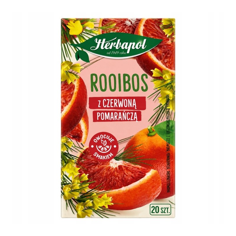 Herbapol ROOIBOS z Czerwoną Pomarańczą herbatka z czerwonokrzewu 20 torebek