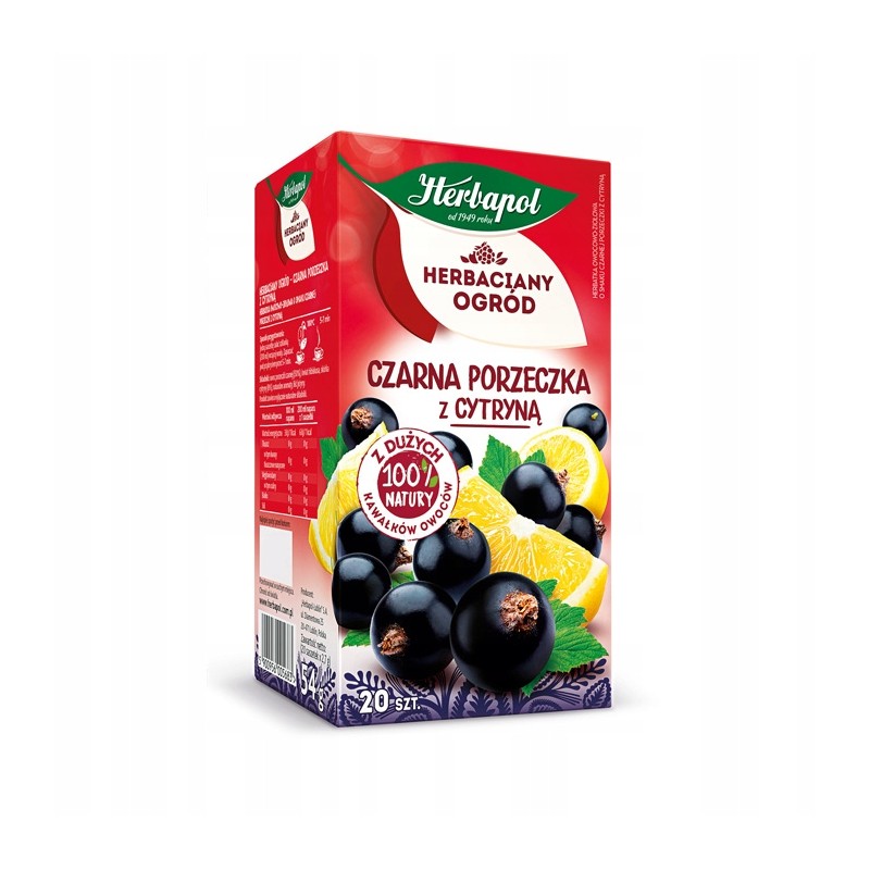 Herbapol Herbaciany Ogród - Czarna porzeczka z cytryną (20 torebek x 2,7 g)