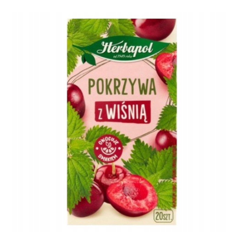 POKRZYWA Z WIŚNIĄ HERBAPOL herbatka ZIOŁOWA owocowa 20 SASZETEK