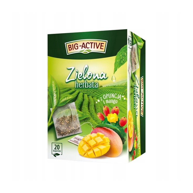 Big-Active - Herbata zielona z opuncją i mango - 20 torebek