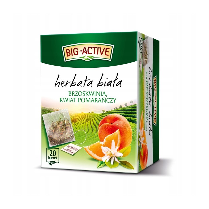 Big-Active - Herbata biała z brzoskwinią i kwiatem pomarańczy - 20 torebek