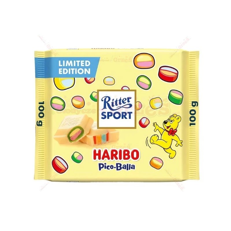Ritter Sport Czekolada BIAŁA Z ŻELKAMI Haribo PICO BALLA 100g Ritter Sport