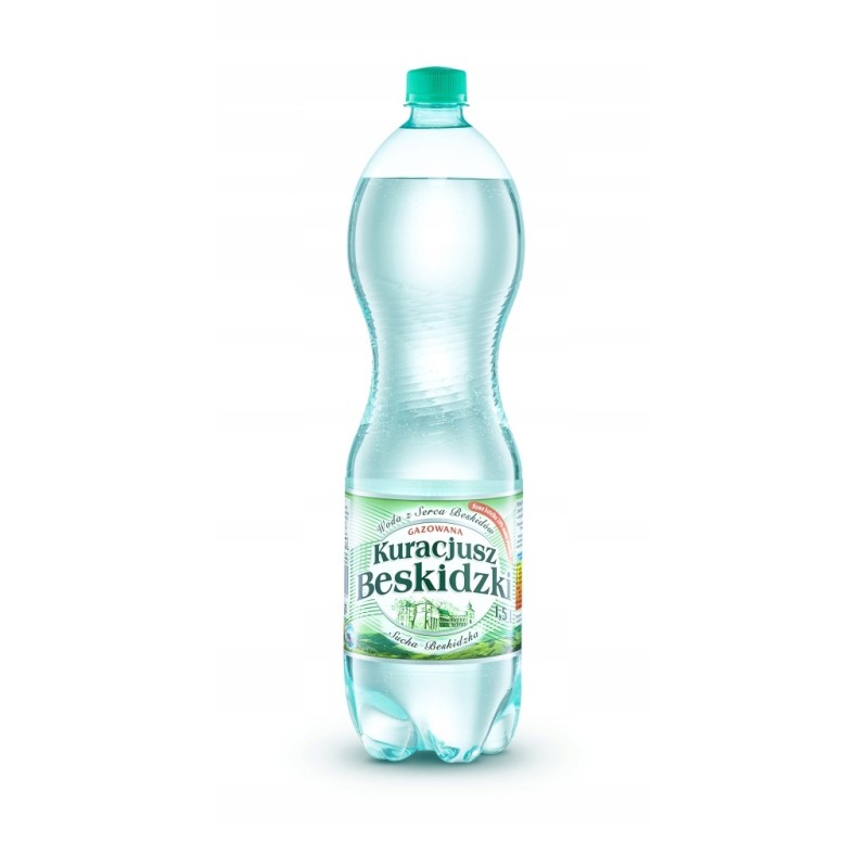Kuracjusz Beskidzki woda źródlana 1,5l gazowana BEZ KAUCJI